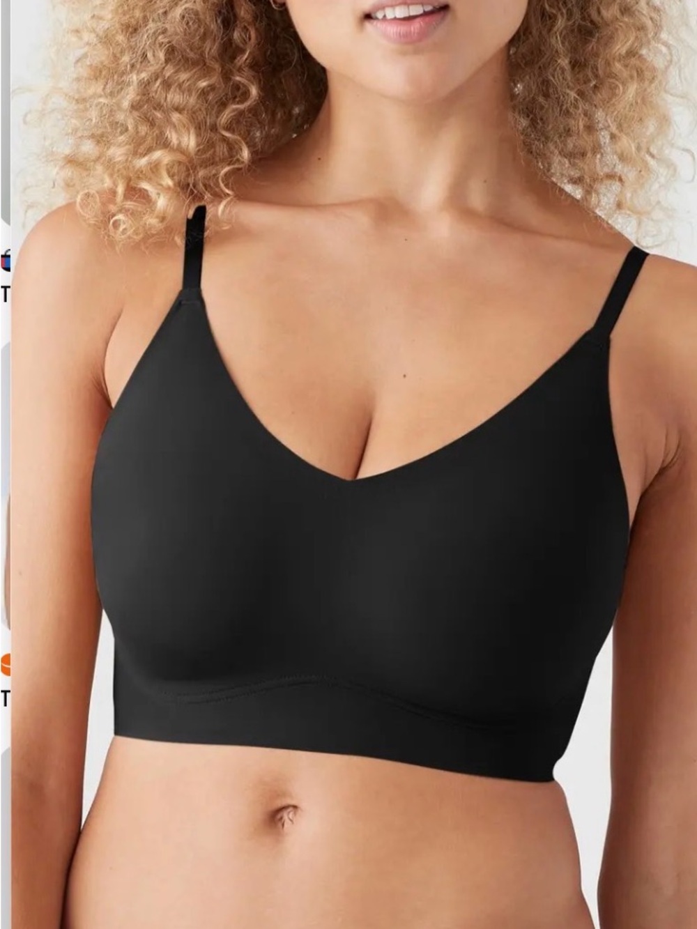 True & Co. Smooth Wireless Longline Bralette — Black